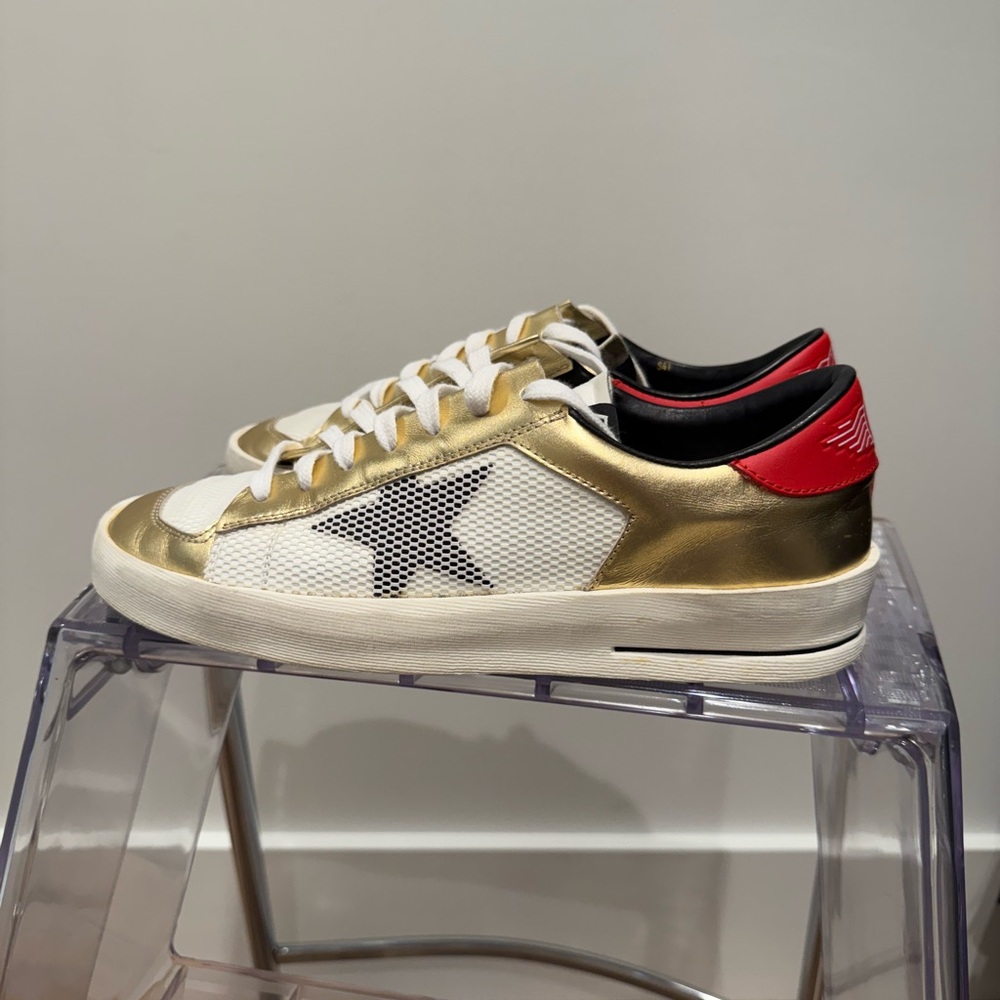 Gold and White Golden Goose Stardan sz 41
